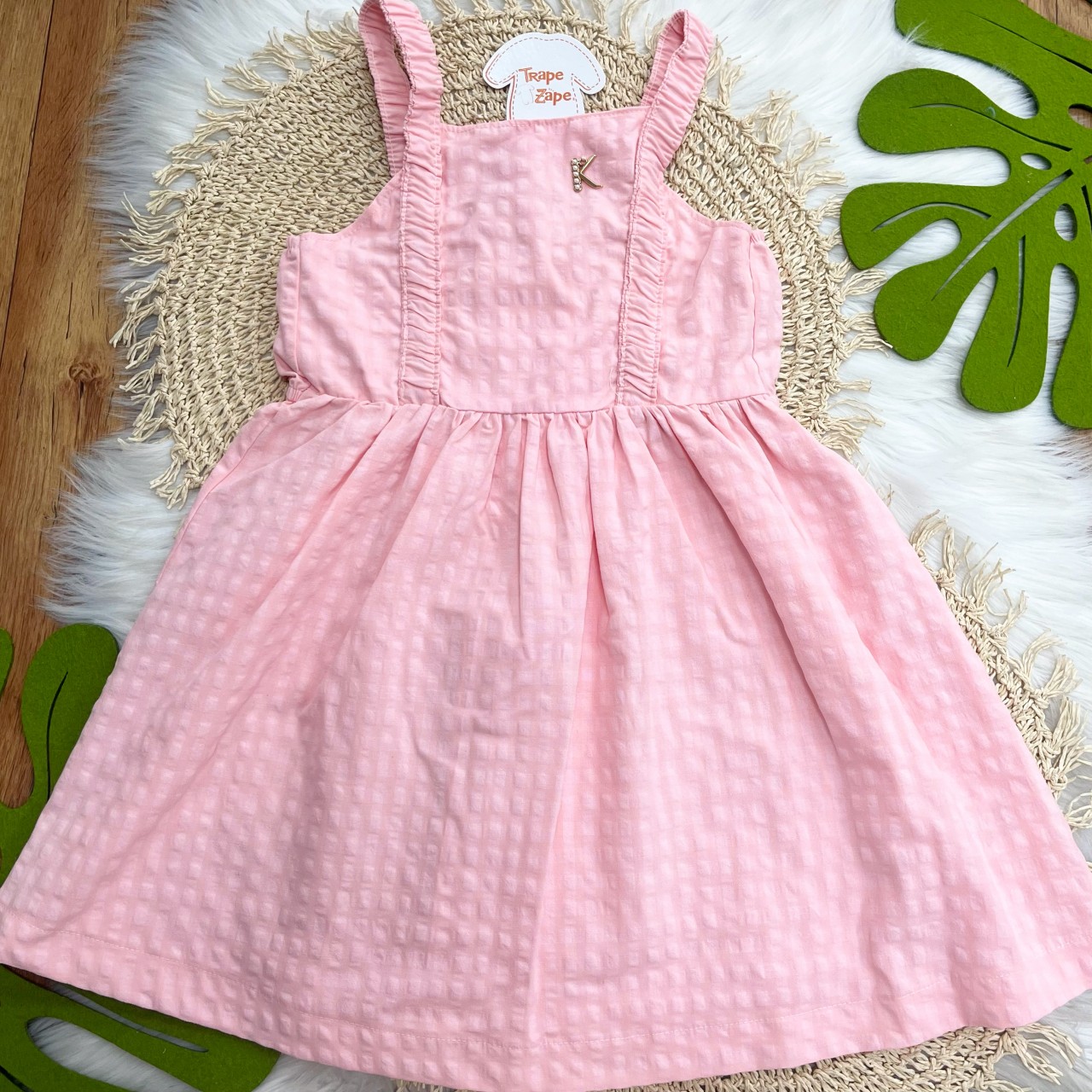 Vestido Rosa Regata Xadrez